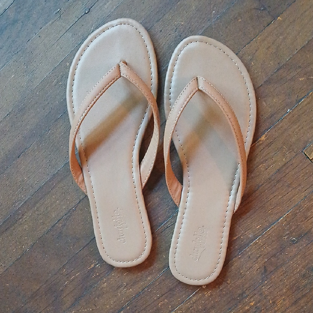 Charlotte Russe Tan Flip-Flop Sandals